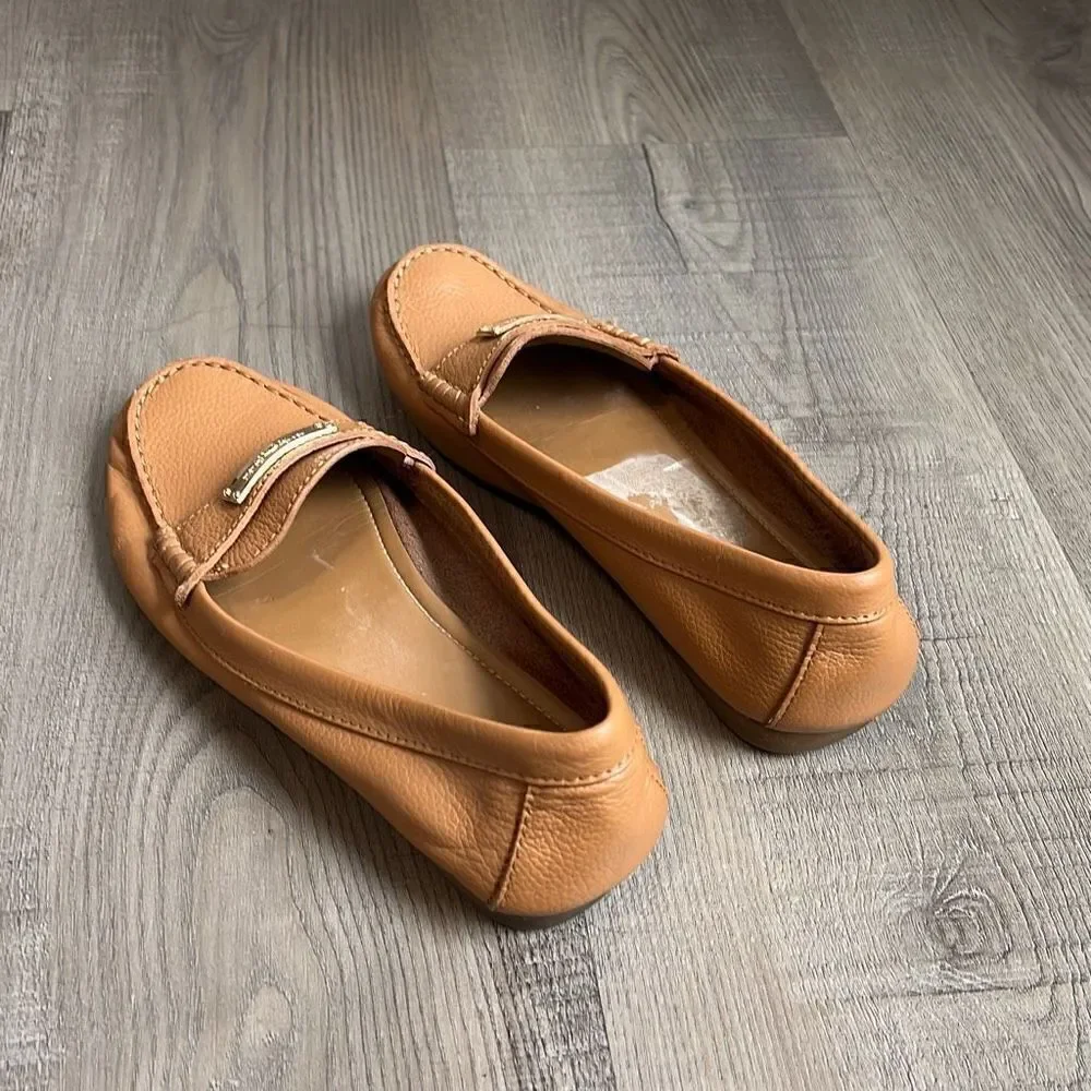 Coach Fredrica Loafers Pebbled Leather Size 6.5B Slip On Flats